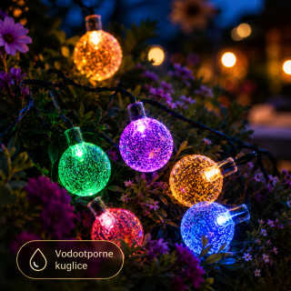 Šarene LED kuglice 3m na baterije – dekorativne lampice za terasu, balkon i baštu