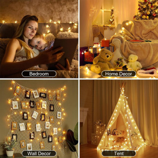Warm white star light – praznične lampice zvezdice toplo bele 3m