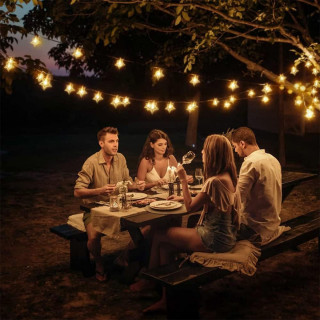 Warm white star light – praznične lampice zvezdice toplo bele 3m