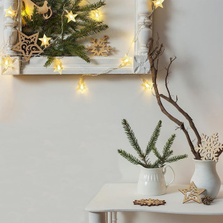 Warm white star light – praznične lampice zvezdice toplo bele 3m