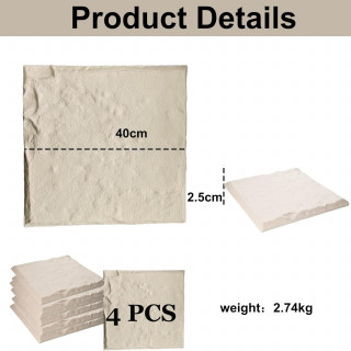 Ubodna PVC ploča za dvorište 40x40 cm - za stazu u imitaciji kamena