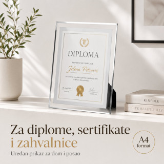 A4 stakleni ram za slike, diplome i postere 21 x 29,7 cm