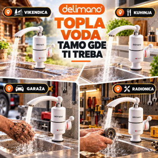 Delimano slavina sa instant grejačem – topla voda bez bojlera