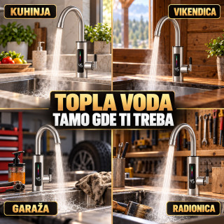 RY-019 INOX slavina sa protočnim bojlerom 3000W i digitalnim prikazom temperature