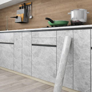 Sjajna vinil tapeta za nameštaj -  tamno sivi mermer dezen 5m rolna