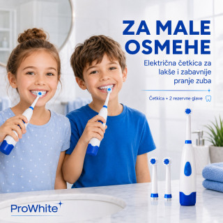 ProWhite električna četkica za lakše pranje zuba + 2 nastavka