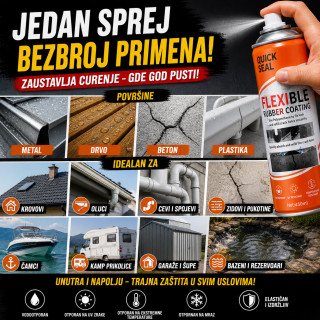 Quick seal tečna guma u spreju - Vodootporna zaštita bez majstora