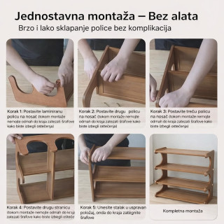 BAMBOO LINE - Vertikalni stalak-cipelarnik na 4 nivoa