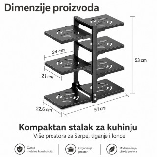VERTIKO Pot Stand - podesivi stalak za tiganje i šerpe