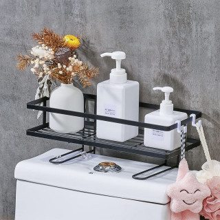 Crna metalna polica za uredno kupatilo