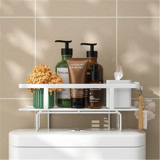 Bela metalna polica za uredno kupatilo