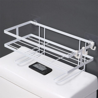 Bela metalna polica za uredno kupatilo