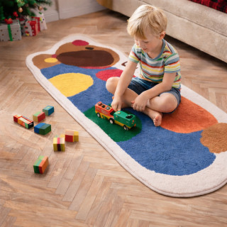 Blue Puppy rug - Slatki tepih u obliku šarene kuce