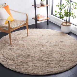 Fluffy Carpet 160cm - nežni okrugli tepih bež boje