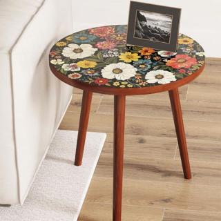 Flower Touch - Drveni retro stočić