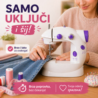 Mini šivaća mašina za brze popravke odeće – 2 brzine