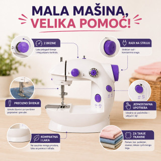 Mini šivaća mašina za brze popravke odeće – 2 brzine