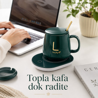Smart Coffee Set - Električni grejač za kafu sa šoljom – smart podloga za toplu kafu i čaj