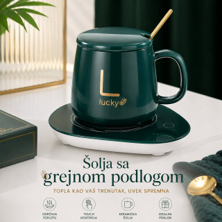 Smart Coffee Set - Električni grejač za kafu sa šoljom – smart podloga za toplu kafu i čaj
