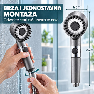 Smart Hydro Tuš glava za kupatilo sa podesivim mlaznicama