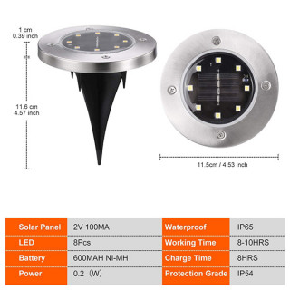 Disk Lights - Baštenske solarne disk ubodne lampe 4 kom