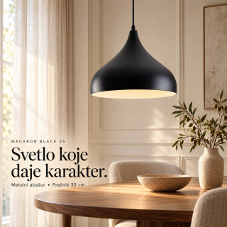 Macaron Black 35 - visilica sa metalnim abažurom