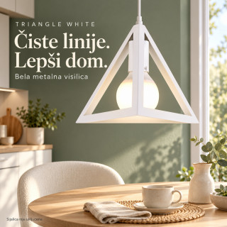 Triangle White - moderna metalna visilica trouglastog izgleda