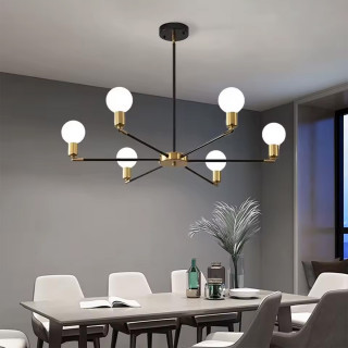 Orbit 6 – crno-zlatni plafonski luster sa šest svetlosnih tačaka