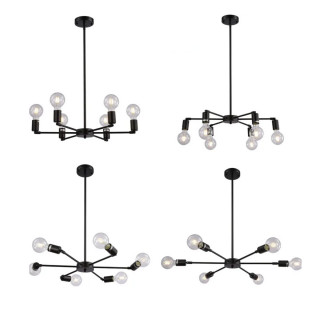 Orbit 6 – crno-zlatni plafonski luster sa šest svetlosnih tačaka