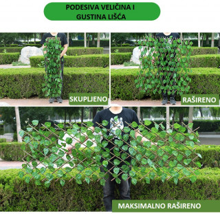 Green Fence - Podesiva ograda sa veštačkim zelenilom 120 cm