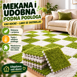 Mekana i udobna podna podloga u obliku kocke u zelenoj boji