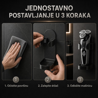 Držač za mašinicu za brijanje bez bušenja – Uvek na svom mestu