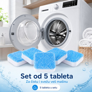 Set od 5 tableta za dubinsko čišćenje veš mašine