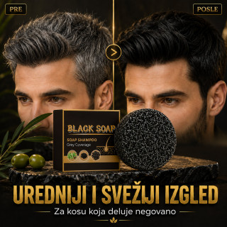 Vratite prirodnu boju kose - Black Soap prirodni sapun za sedu kosu