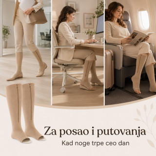 Kompresijske čarape sa rajsferšlusom za bol i otok u nogama