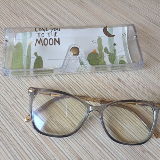 Prozirna futrola za naočare sa dezenom meseca
