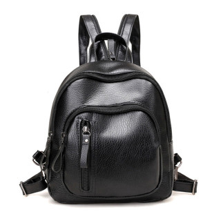 All-Match Backpack - Ženski crni ranac od eko kože 