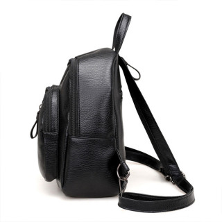 All-Match Backpack - Ženski crni ranac od eko kože 