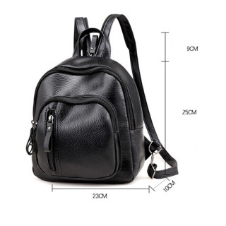 All-Match Backpack - Ženski crni ranac od eko kože 
