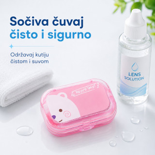 Set 2 kutije za sočiva sa ogledalom, pincetom i aplikatorom