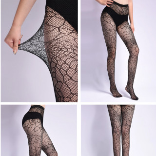 Zavodljive crne mrežaste unihopke sa dezenom paukove mreže