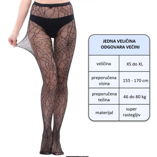 Zavodljive crne mrežaste unihopke sa dezenom paukove mreže