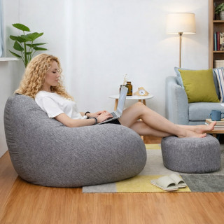 Lazy Bean Bag - Udobna Lazy Bag fotelja sa tabureom u setu