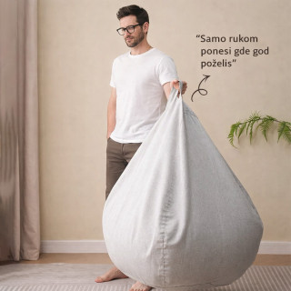 Lazy Bean Bag - Udobna Lazy Bag fotelja sa tabureom u setu
