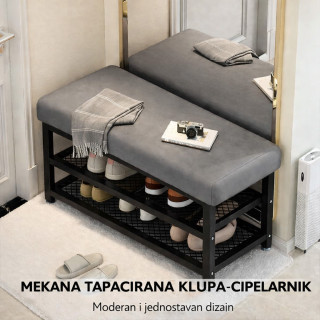 Compact Shoe - police za obuću sa tapaciranom klupom za sedenje