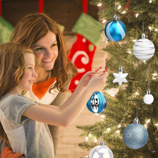 White-Blue Shine set - 42 magična ukrasa za jelku u plavim i belim nijansama