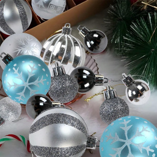 Silver-Blue Shine set - 44 magična ukrasa za jelku u srebrnim i plavim nijansama