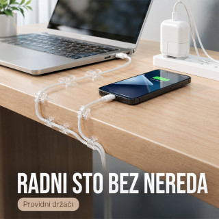Set od 20 samolepljivih organizera za kablove – uredan sto bez zapetljanih žica
