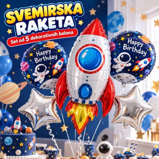 Svemirska raketa - set dekorativnih balona za proslave