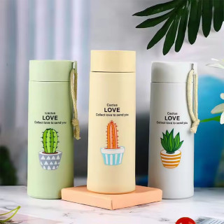 Love Cactus - Staklena boca sa poklopcem za napitke